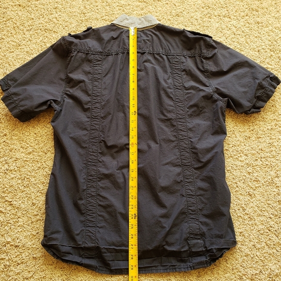 Monarchy Men’s XL Short Sleeve Button-Up Shirt Blue Cotton Double Pocket Modern - Picture 8 of 8